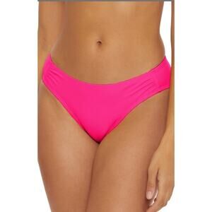 BCA Women's Side Shirred Bikini Bottom, Sexy Swimwear Separates for Women L Pink
